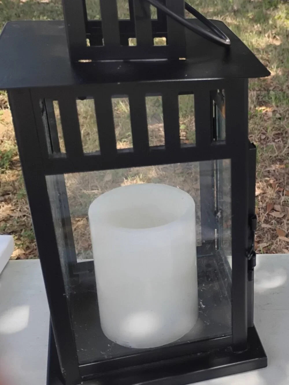Decorative Lantern Set –-Black & White Metal Lanterns